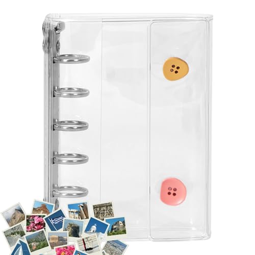 Transparentes Sticker-Notizbuch, Klar 5-Loch Ordner, Abziehbares M5-Sticker Notizbuch, Nachfüllbare Skizzenbuchhülle mit Druckknopfverschluss, D-IY Collage Tagebuch, Perfekte Geschenke für Mädchen Transparentes Sticker-Notizbuch, Klar 5-Loch Ordner, Abziehbares M5-Sticker Notizbuch, Nachfüllbare Skizzenbuchhülle mit Druckknopfverschluss, D-IY Collage Tagebuch, Perfekte Geschenke für Mädchen von Generisch