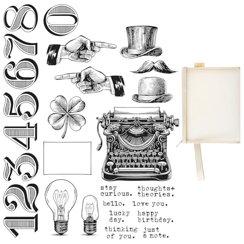 Transparentes Vintage-Stempel-Set – 20+ PVC-Stempel mit A5-Netzbeutel, inspiriert für Tagebuch, Scrapbooking, Kartenbasteln Transparentes Vintage-Stempel-Set – 20+ PVC-Stempel mit A5-Netzbeutel, inspiriert für Tagebuch, Scrapbooking, Kartenbasteln von Generisch