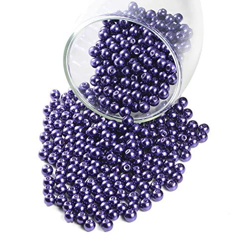 Tschechische Glasperlen, rund, Satin-Glanzfüller, Abstandshalter, lose Perlen für Schmuckherstellung, Handwerk, Armbänder, Halsketten, Ohrringe, 6 mm, Amethyst, Violett, 200 Stück von Generisch