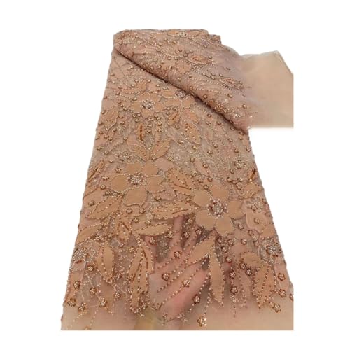 Tüll-Spitzenstoff, afrikanische Stickerei, französische Guisolid-Pailletten, Hochzeit, Party, Kleid mit Perlen Tüll-Spitzenstoff, afrikanische Stickerei, französische Guisolid-Pailletten, Hochzeit, Party, Kleid mit Perlen von Generisch
