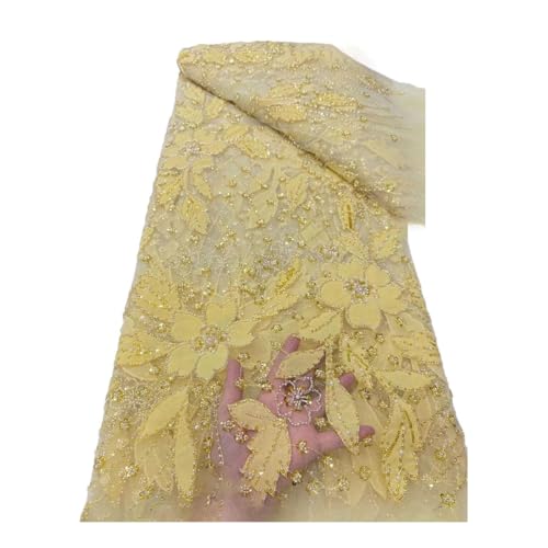 Tüll-Spitzenstoff, afrikanische Stickerei, französische Guisolid-Pailletten, Hochzeits-, Partykleid, Perlen Tüll-Spitzenstoff, afrikanische Stickerei, französische Guisolid-Pailletten, Hochzeits-, Partykleid, Perlen von Generisch