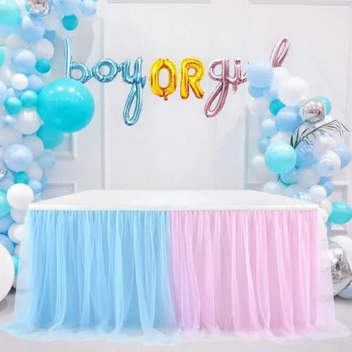 Tüll-Tischrock für Geburtstagsfeiern, Hochzeiten, Babypartys, Desserts und Kuchen, Tischdekoration, 4,2 m, Rosa und Blau, elegante Event-Dekoration Tüll-Tischrock für Geburtstagsfeiern, Hochzeiten, Babypartys, Desserts und Kuchen, Tischdekoration, 4,2 m, Rosa und Blau, elegante Event-Dekoration von Generisch