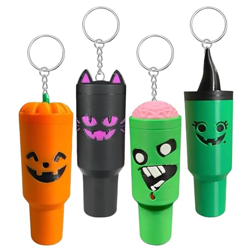 Tumbler -Schlüsselbund - Set von 4 Rucksackzauber, dekorative Halloween -Schlüsselringe | School Beach Einkaufsferien tägliche Nutzung Party -Sportreisen Camping Tumbler -Schlüsselbund - Set von 4 Rucksackzauber, dekorative Halloween -Schlüsselringe | School Beach Einkaufsferien tägliche Nutzung Party -Sportreisen Camping von Generisch