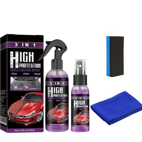 Turbo Shine Nexa, 3-in-1-Schnelllackspray for Autos Mit Hohem Schutz, Reparatur- Und Schutzbeschichtung, Schneller Turbo-Sprühlack for Autos für Metall Und Werkzeuge (100+30ml, 1PCS) von Generisch