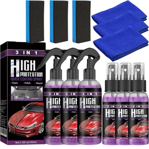 Turbo Shine Nexa, 3-in-1-Schnelllackspray for Autos Mit Hohem Schutz, Reparatur- Und Schutzbeschichtung, Schneller Turbo-Sprühlack for Autos für Metall Und Werkzeuge (100+30ml, 3PCS) von Generisch