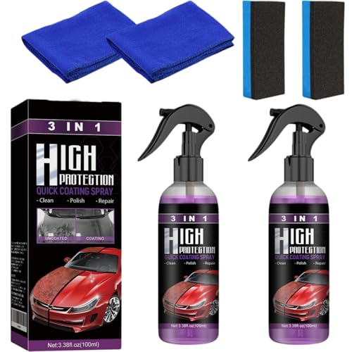 Turbo Shine Nexa, 3-in-1-Schnelllackspray for Autos Mit Hohem Schutz, Reparatur- Und Schutzbeschichtung, Schneller Turbo-Sprühlack for Autos für Metall Und Werkzeuge (100ml, 2PCS) von Generisch