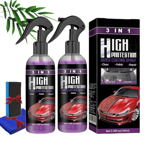Turbo Shine Nexa, 3-in-1-Spray und Kratzerentferner für Autos, Auto-Beschichtungsspray, Schneller Turbo-Sprühlack for Autos, Metall und Werkzeuge, Hochschutz-Schnellbeschichtung (2pcs) von Generisch