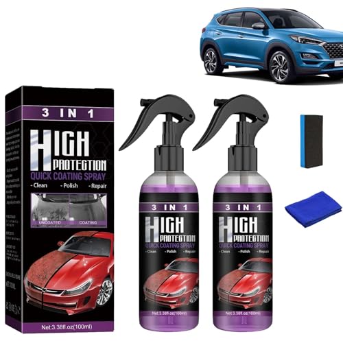 Turbo Shine Nexa, Nexa Turbo Shine, 3 in 1 High Protection Quick Car Coating Spray, for Autos, Auto-Anti-Kratz-Spray, Metall und Werkzeuge (2PCS) von Generisch