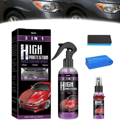 Turbo Shine Nexa 2025 Upgrade – 3-in-1-Spray und Kratzerentferner für Autos, Metall und Werkzeuge, Hochschutz-Schnellbeschichtung, Farberfrischung und Glanz (1 Pcs) von Generisch