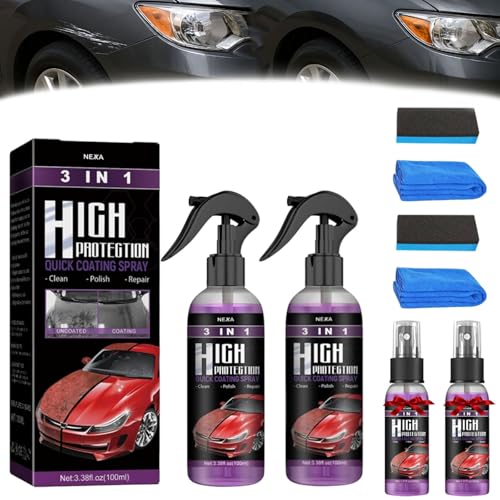 Turbo Shine Nexa 2025 Upgrade – 3-in-1-Spray und Kratzerentferner für Autos, Metall und Werkzeuge, Hochschutz-Schnellbeschichtung, Farberfrischung und Glanz (2 Pcs) von Generisch