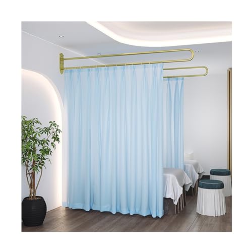 U-Form Raumteiler - Wandmontage, Sichtschutzvorhänge, temporäre Trennvorhang mit Stützstange für Ankleidezimmer und Schlafzimmer U-Form Raumteiler - Wandmontage, Sichtschutzvorhänge, temporäre Trennvorhang mit Stützstange für Ankleidezimmer und Schlafzimmer von Generisch