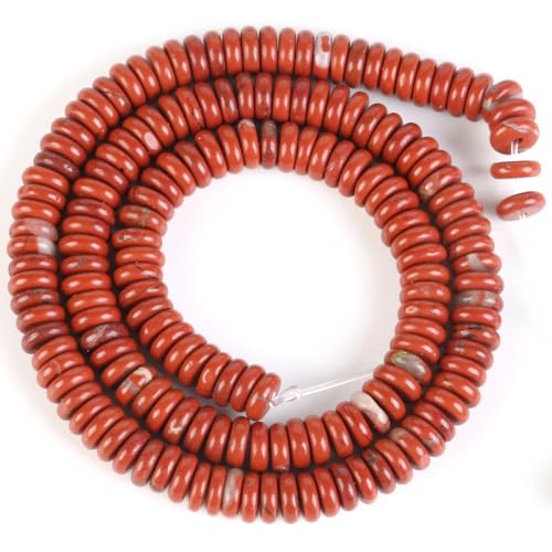 U10-AC3664 Abstandshalter aus natürlichem rotem Jaspis, rund, facettiert, für DIY-Schmuckherstellung, 38,1 cm, unregelmäßige Perlen für Armbänder, Halsketten, Farbe: 2 x 6 mm U10-AC3664 Abstandshalter aus natürlichem rotem Jaspis, rund, facettiert, für DIY-Schmuckherstellung, 38,1 cm, unregelmäßige Perlen für Armbänder, Halsketten, Farbe: 2 x 6 mm von Generisch
