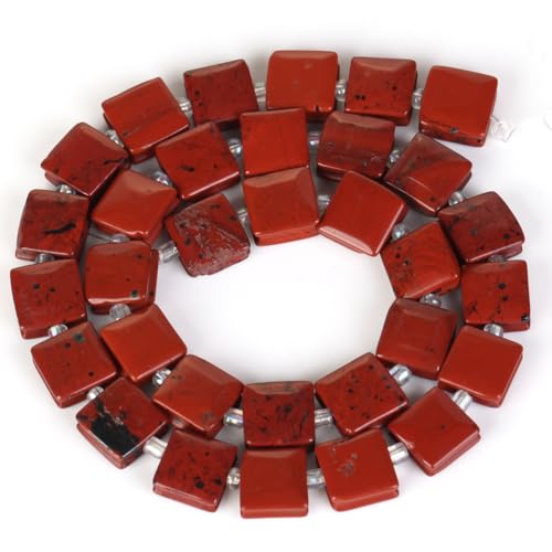 U10-AC3665 Abstandshalter aus natürlichem rotem Jaspis, rund, facettiert, für DIY-Schmuckherstellung, 38,1 cm, unregelmäßige Perlen für Armbänder, Halsketten – (Farbe: 10 mm Würfel) von Generisch
