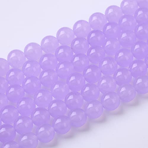 U10-SA310 runde lose Perlen, natürliche Edelstein-Kristallperlen zur Schmuckherstellung, 38,1 cm, Hellvioletter Chalcedon, 12 mm von Generisch
