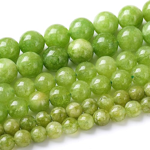 U10-SA358 runde lose Perlen, natürliche Edelstein-Kristallperlen zur Schmuckherstellung, 38,1 cm, Grün Peridot Jade, 8 mm U10-SA358 runde lose Perlen, natürliche Edelstein-Kristallperlen zur Schmuckherstellung, 38,1 cm, Grün Peridot Jade, 8 mm von Generisch