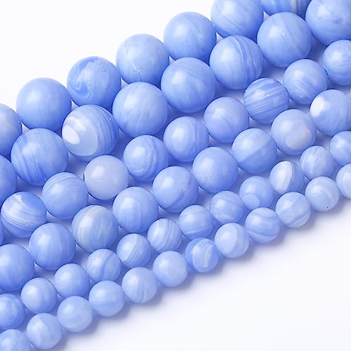 U10-SA414 runde lose Perlen, natürliche Edelstein-Kristallperlen zur Schmuckherstellung, 38,1 cm, lila Achat, 8 mm von Generisch