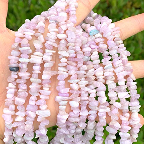 UKZm-Stein-Abstandshalter UKZ1-33, natürliche hellviolette, rosa Kunzit, lose Perlen, gebohrtes Loch, freie Form, 5 mm - 8 mm, UKZM-Stein-Abstandshalter (403,6 cm) von Generisch