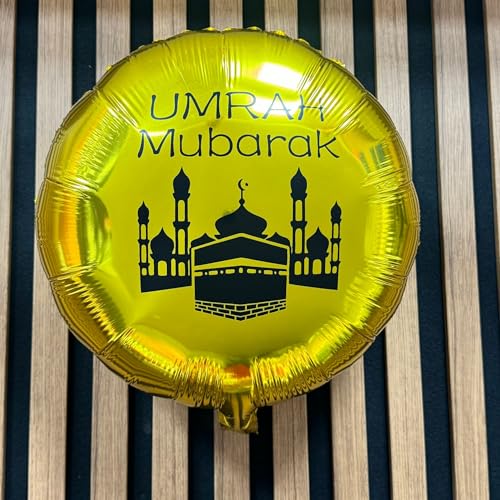 Umrah Mubarak Ballon 45,7 cm Folie Luft oder Helium gefüllt (Gold Circle Moschee) von Generisch