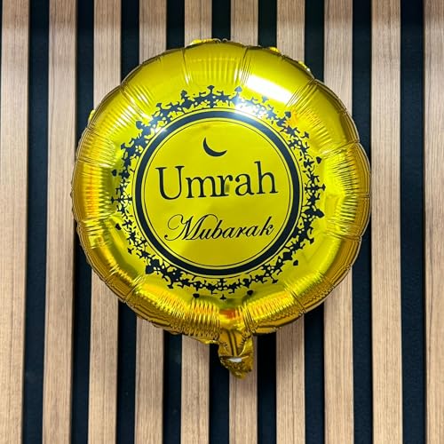 Umrah Mubarak Luftballon 45,7 cm mit Folie gefüllt mit Luft oder Helium (Gold Circle Design) von Generisch