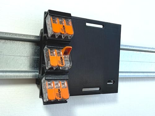 Universal DIN Rail/Hutschienenadapter für Aktoren und Sensoren mit 3x Wago Klemmen Verbindungsklemmen 221-413 von Generisch