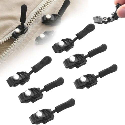 Universal-Reißverschluss-Reparatur, 6 Stück, universeller Mini-Reißverschluss, verstellbar, rutschfest, Metall, Universal-Reißverschluss-Reparaturkopf, sofortige Reißverschluss-Fixierung (2 S + 2 M + von Generisch