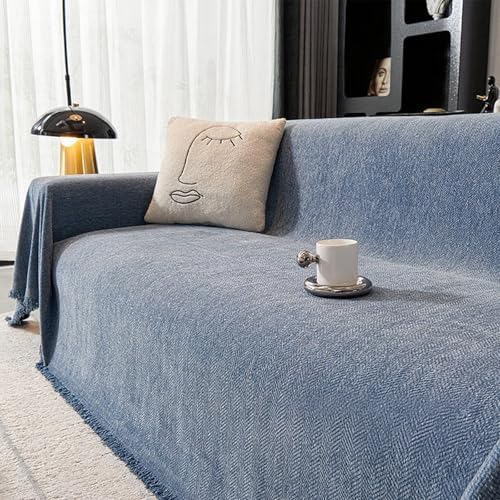 Universal-Sofabezug, 4 Jahreszeiten, Couchschutz, multifunktionaler Möbelüberwurf, weicher Samtstoff, Blau, 180 x 260 cm, stilvolle Heimdekoration, pflegeleichter Sofa-Schonbezug Universal-Sofabezug, 4 Jahreszeiten, Couchschutz, multifunktionaler Möbelüberwurf, weicher Samtstoff, Blau, 180 x 260 cm, stilvolle Heimdekoration, pflegeleichter Sofa-Schonbezug von Generisch