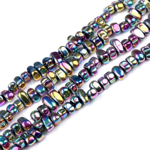 Unregelmäßige Naturstein-Perlen, 38,1 cm, 5–10 mm, mehrfarbiger Kies für Handarbeiten und Schmuckherstellung Unregelmäßige Naturstein-Perlen, 38,1 cm, 5–10 mm, mehrfarbiger Kies für Handarbeiten und Schmuckherstellung von Generisch