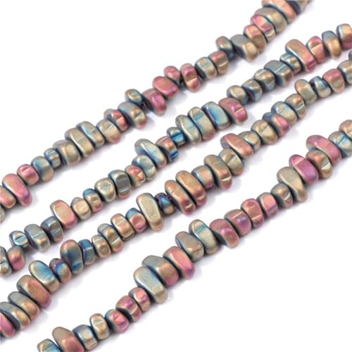Unregelmäßige Naturstein-Perlen, 38,1 cm, 5–10 mm, mehrfarbiger Kies für Handarbeiten und Schmuckherstellung Unregelmäßige Naturstein-Perlen, 38,1 cm, 5–10 mm, mehrfarbiger Kies für Handarbeiten und Schmuckherstellung von Generisch