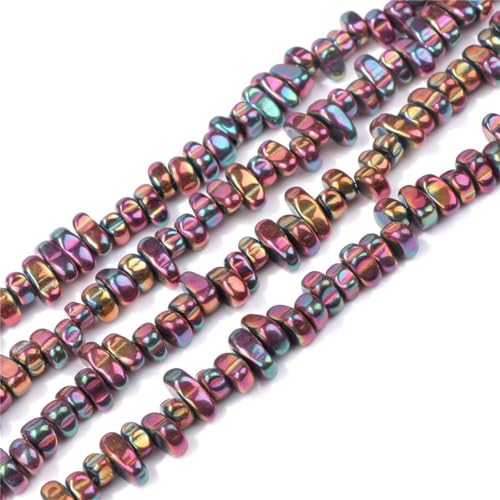 Unregelmäßige Naturstein-Perlen, 38,1 cm, 5–10 mm, mehrfarbiger Kies für Handarbeiten und Schmuckherstellung Unregelmäßige Naturstein-Perlen, 38,1 cm, 5–10 mm, mehrfarbiger Kies für Handarbeiten und Schmuckherstellung von Generisch