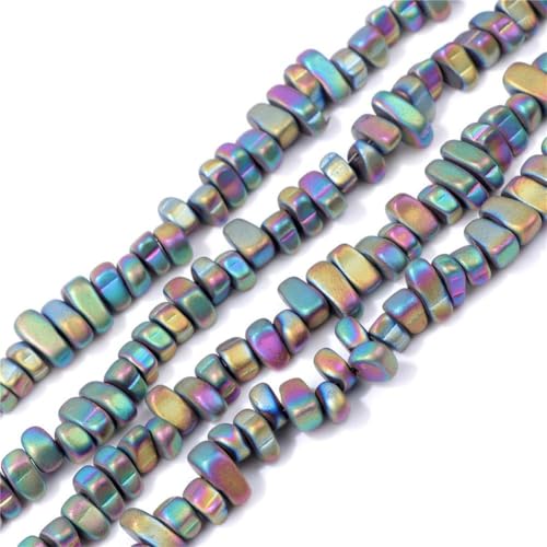 Unregelmäßige Naturstein-Perlen, 38,1 cm, 5–10 mm, mehrfarbiger Kies für Handarbeiten und Schmuckherstellung Unregelmäßige Naturstein-Perlen, 38,1 cm, 5–10 mm, mehrfarbiger Kies für Handarbeiten und Schmuckherstellung von Generisch