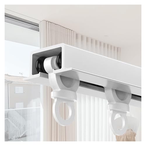 Unsichtbare Deckenvorhangschiene, Metall, verstellbare Vorhangschiene, Weiß & Schwarz, Raumteiler mit Rollen und Haken, perfekt für individuelle Längen, ideal für Wohnkultur Unsichtbare Deckenvorhangschiene, Metall, verstellbare Vorhangschiene, Weiß & Schwarz, Raumteiler mit Rollen und Haken, perfekt für individuelle Längen, ideal für Wohnkultur von Generisch