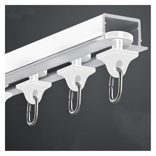 Unsichtbares Vorhangschienen-Kit - Leise Riemenscheiben für reibungslosen Betrieb, vormontierte Schienen aus Aluminiumlegierung für Deckenmontage, einfache Installation für Raumvorhänge Unsichtbares Vorhangschienen-Kit - Leise Riemenscheiben für reibungslosen Betrieb, vormontierte Schienen aus Aluminiumlegierung für Deckenmontage, einfache Installation für Raumvorhänge von Generisch