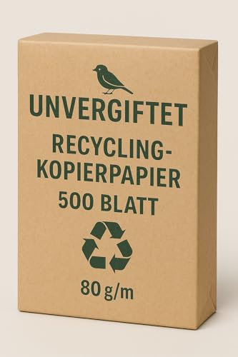 Unvergiftet Recycling-Kopierpapier, 500 Blatt, 80g/m², Naturbraun, Umweltfreundliches Druckerpapier von Generisch