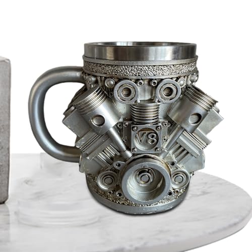 V8Engines Edelstahlbecher, Kaffee-Reisebecher, V-Maxx-Tasse, doppelwandige isolierte, heiße und kalte Getränke, umweltfreundlich und wiederverwendbar, 5,91 x 5,12 x 3,94 Zoll, für Autoliebhaber V8Engines Edelstahlbecher, Kaffee-Reisebecher, V-Maxx-Tasse, doppelwandige isolierte, heiße und kalte Getränke, umweltfreundlich und wiederverwendbar, 5,91 x 5,12 x 3,94 Zoll, für Autoliebhaber von Generisch