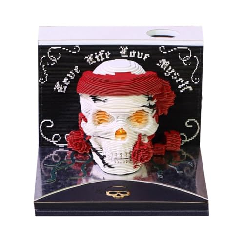 Valentinstag Geschenk Kalender 2025 Desktop Decor 3D Notizblock Weihnachtshaus 3D Memo Notizblock Büros Notizen Papier Weihnachten Pad von Generisch