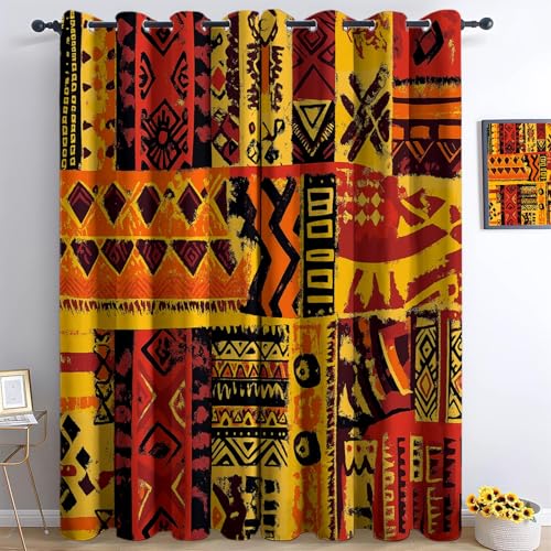 Verdunkelungsvorhänge 3D Afrikanischer Druck Geometrie Tiere Ösen Vorhang 2Er Set 260 x 140 cm Verdunkelungsvorhang Blickdicht Fenstergardinen Kinderzimmer Schlafzimmer Wohnzimmer Thermovorha Verdunkelungsvorhänge 3D Afrikanischer Druck Geometrie Tiere Ösen Vorhang 2Er Set 260 x 140 cm Verdunkelungsvorhang Blickdicht Fenstergardinen Kinderzimmer Schlafzimmer Wohnzimmer Thermovorha von Generisch