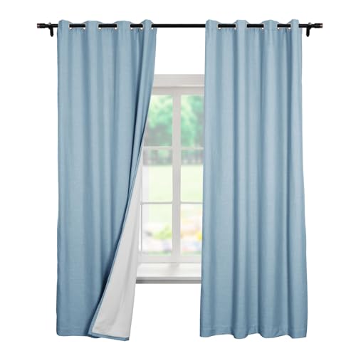 Verdunkelungsvorhänge aus Leinen, strukturiert, 213 cm, wärmeisoliert, Raumverdunkelungsvorhänge mit Nickelösen, für Schlafzimmer, Wohnzimmer, Kinderzimmer, Niagara-Nebel, 1 Paneel, 183 x 213 cm Verdunkelungsvorhänge aus Leinen, strukturiert, 213 cm, wärmeisoliert, Raumverdunkelungsvorhänge mit Nickelösen, für Schlafzimmer, Wohnzimmer, Kinderzimmer, Niagara-Nebel, 1 Paneel, 183 x 213 cm von Generisch