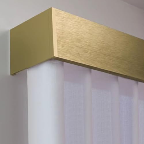 Verdunkelungsvorhangschiene - Aluminiumlegierung Deckenmontage Querbehang für Wohnzimmerdekor, langlebiger Vorhangvolant, 4,0 m (13,1 Fuß), Elegantes Gold-Finish von Generisch
