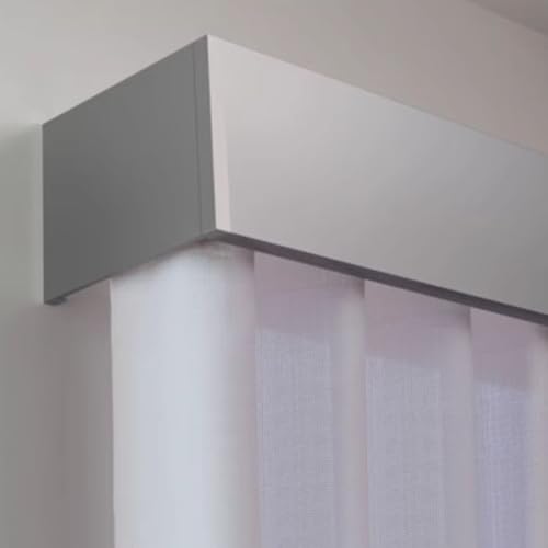 Verdunkelungsvorhangschiene aus Aluminiumlegierung, Vorhangkasten zur Deckenmontage für die Wohnzimmerdekoration, langlebiger grauer Volant, 3,0 m (9,8 Fuß) - Verbessern Sie die Ästhetik Ihr von Generisch
