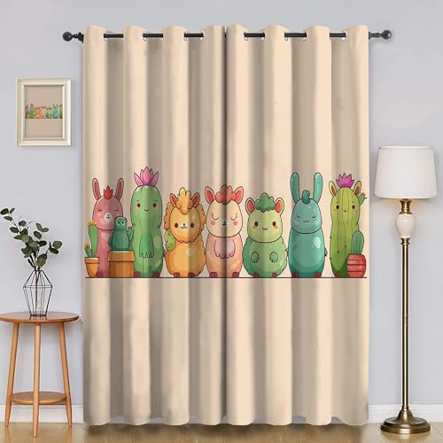 Verdunklungsvorhänge Cartoon-Tiere, Vorhang Blickdicht Niedlich Vorhänge mit öSen 2er Set für Schlafzimmer Kinderzimmer, Deko Gardinen Wohnzimmer - B140 x H245 cm aA4263 von Generisch