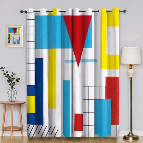 Verdunklungsvorhänge Geometrisch, Vorhang Blickdicht Dreieck Vorhänge mit öSen 2er Set für Schlafzimmer Kinderzimmer, Deko Gardinen Wohnzimmer - B140 x H220 cm aA4054 Verdunklungsvorhänge Geometrisch, Vorhang Blickdicht Dreieck Vorhänge mit öSen 2er Set für Schlafzimmer Kinderzimmer, Deko Gardinen Wohnzimmer - B140 x H220 cm aA4054 von Generisch