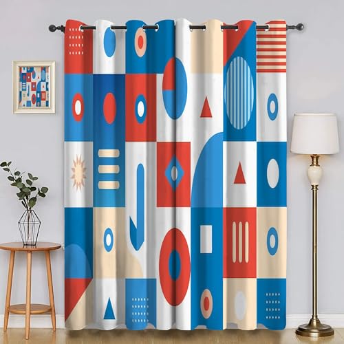 Verdunklungsvorhänge Geometrisch, Vorhang Blickdicht Muster Vorhänge mit öSen 2er Set für Schlafzimmer Kinderzimmer, Deko Gardinen Wohnzimmer - B140 x H245 cm aA4039 Verdunklungsvorhänge Geometrisch, Vorhang Blickdicht Muster Vorhänge mit öSen 2er Set für Schlafzimmer Kinderzimmer, Deko Gardinen Wohnzimmer - B140 x H245 cm aA4039 von Generisch