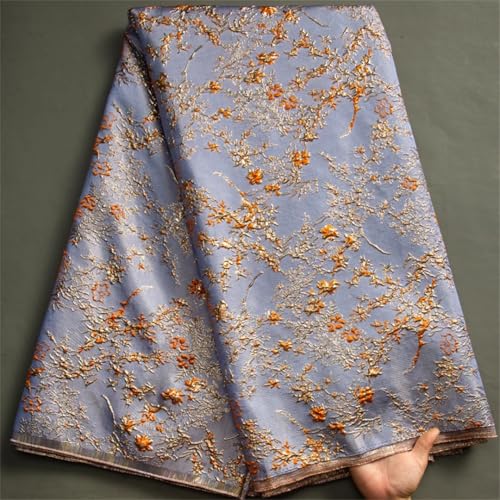 Vergoldeter Jacquard-Spitzenstoff für Damen, französischer Brokat, weiches Netzmaterial zum Nähen, Hochzeit, Party, Kleid, Handwerk von Generisch