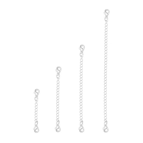 Verlängerungskette aus beschichtetem Messing mit Karabinerverschluss für selbstgemachte Schmuckherstellung, Armband, Schwanz, Verlängerungsketten, Zubehör (Silber_1) von Generisch