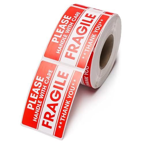 Versand Fragile Aufkleber, Klebebrikotendesign, 500 Blätter, Handlungswarnschildsetiketten, Fett Rote, Zerbrechliche Packungsaufkleber, Einfache Peel -Anwendung, Für Kartons Versand Fragile Aufkleber, Klebebrikotendesign, 500 Blätter, Handlungswarnschildsetiketten, Fett Rote, Zerbrechliche Packungsaufkleber, Einfache Peel -Anwendung, Für Kartons von Generisch