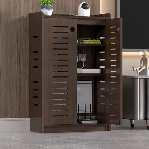Versteckter Aufbewahrungsschrank für Router und Kabel, doppelstöckiges Regal mit Steckdosen-Management, unsichtbare Heim-Media-Lösung Versteckter Aufbewahrungsschrank für Router und Kabel, doppelstöckiges Regal mit Steckdosen-Management, unsichtbare Heim-Media-Lösung von Generisch