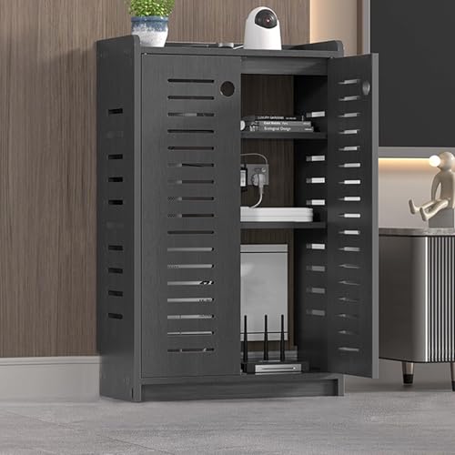 Versteckter Aufbewahrungsschrank für Router und Kabel, doppelstöckiges Regal mit Steckdosen-Management, unsichtbare Heim-Media-Lösung Versteckter Aufbewahrungsschrank für Router und Kabel, doppelstöckiges Regal mit Steckdosen-Management, unsichtbare Heim-Media-Lösung von Generisch