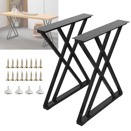 Verstellbare 71,1 cm robuste Metall-Tischbeine, 2 Stück, für Ess-, Kaffee- und Schreibtischtische, stabile Möbelbeine mit Schutznivellierern (30 x 100 cm) von Generisch