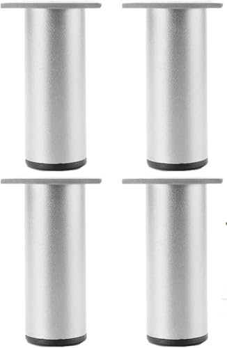 Verstellbare Aluminium-Möbelbeine – 4 runde Metallbeine für Sofa, Tisch, Bett, Schrank und Schreibtisch – langlebig, stilvoll, perfekt für Heimwerker- und DIY-Projekte von Generisch