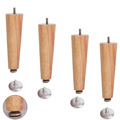 Verstellbare Couchtischbeine – Set mit 4 konischen Ersatzfüßen aus Holz für Sofa, Nachttisch, Schrank, Esstisch, Ottomane, TV-Ständer, Loveseat-Kommode, M8-Bolzen Verstellbare Couchtischbeine – Set mit 4 konischen Ersatzfüßen aus Holz für Sofa, Nachttisch, Schrank, Esstisch, Ottomane, TV-Ständer, Loveseat-Kommode, M8-Bolzen von Generisch